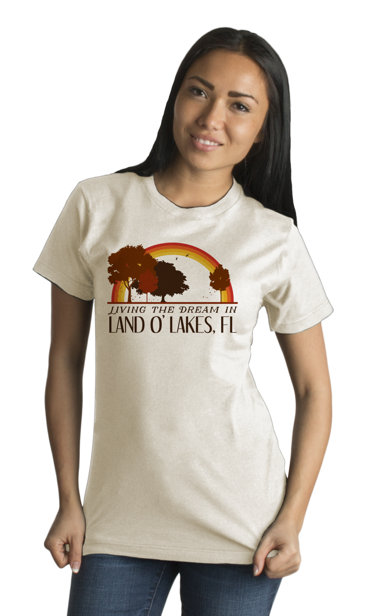 Standard Natural Living the Dream in Land O' Lakes, FL | Retro Unisex  T-shirt
