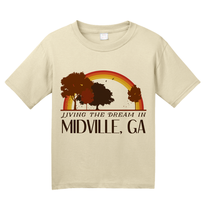 Youth Natural Living the Dream in Midville, GA | Retro Unisex  T-shirt