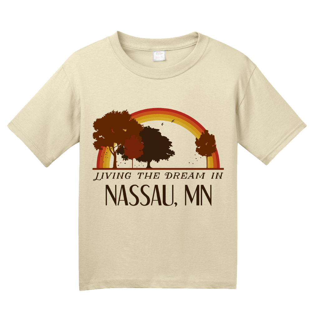 Youth Natural Living the Dream in Nassau, MN | Retro Unisex  T-shirt