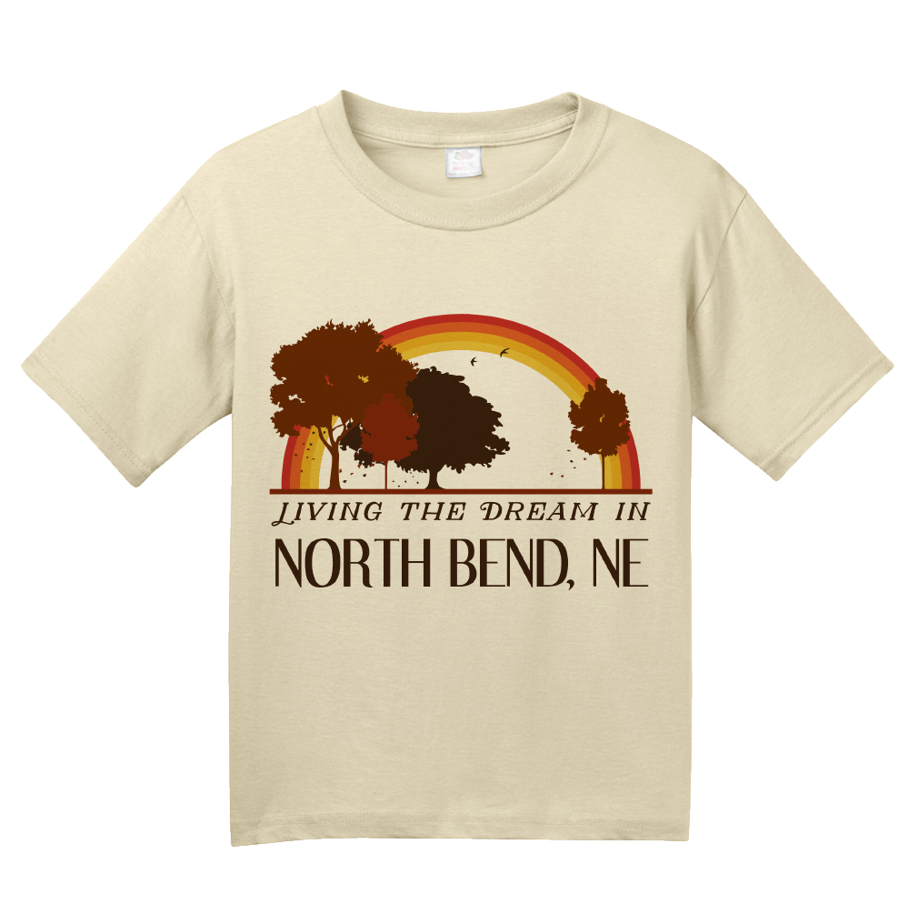 Youth Natural Living the Dream in North Bend, NE | Retro Unisex  T-shirt