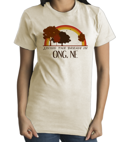 Standard Natural Living the Dream in Ong, NE | Retro Unisex  T-shirt