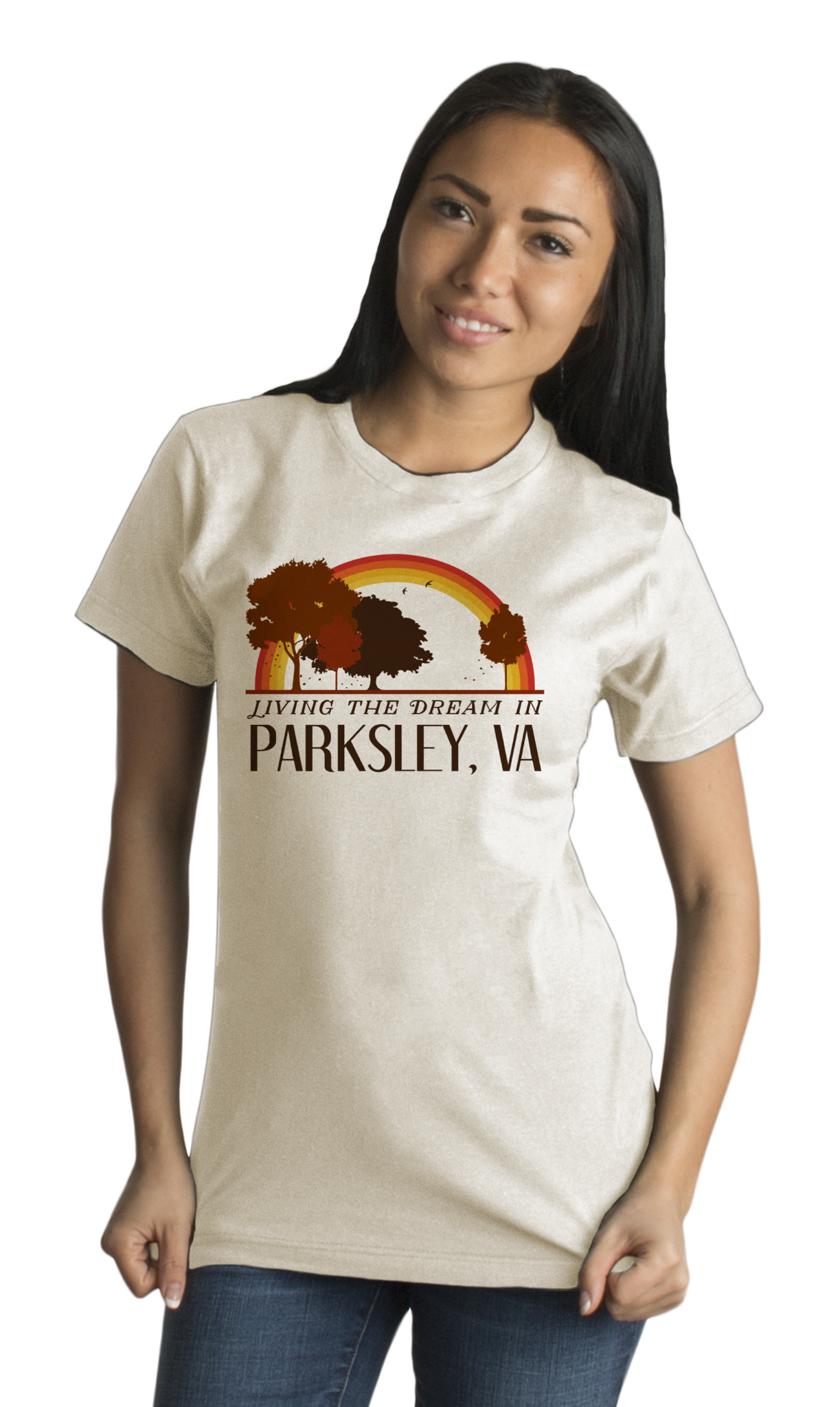 Standard Natural Living the Dream in Parksley, VA | Retro Unisex  T-shirt