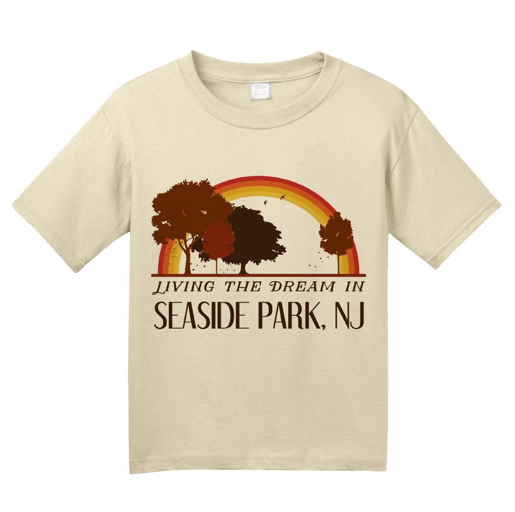 Youth Natural Living the Dream in Seaside Park, NJ | Retro Unisex  T-shirt