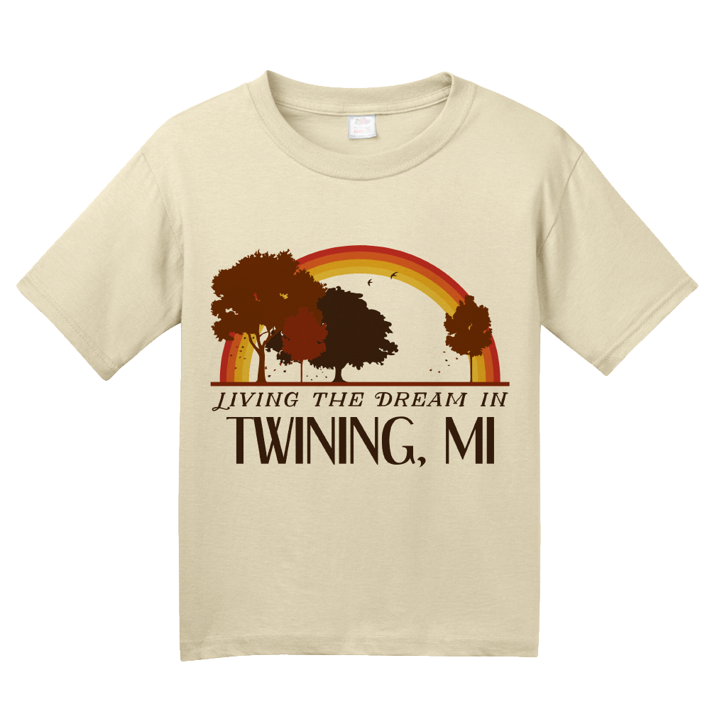 Youth Natural Living the Dream in Twining, MI | Retro Unisex  T-shirt
