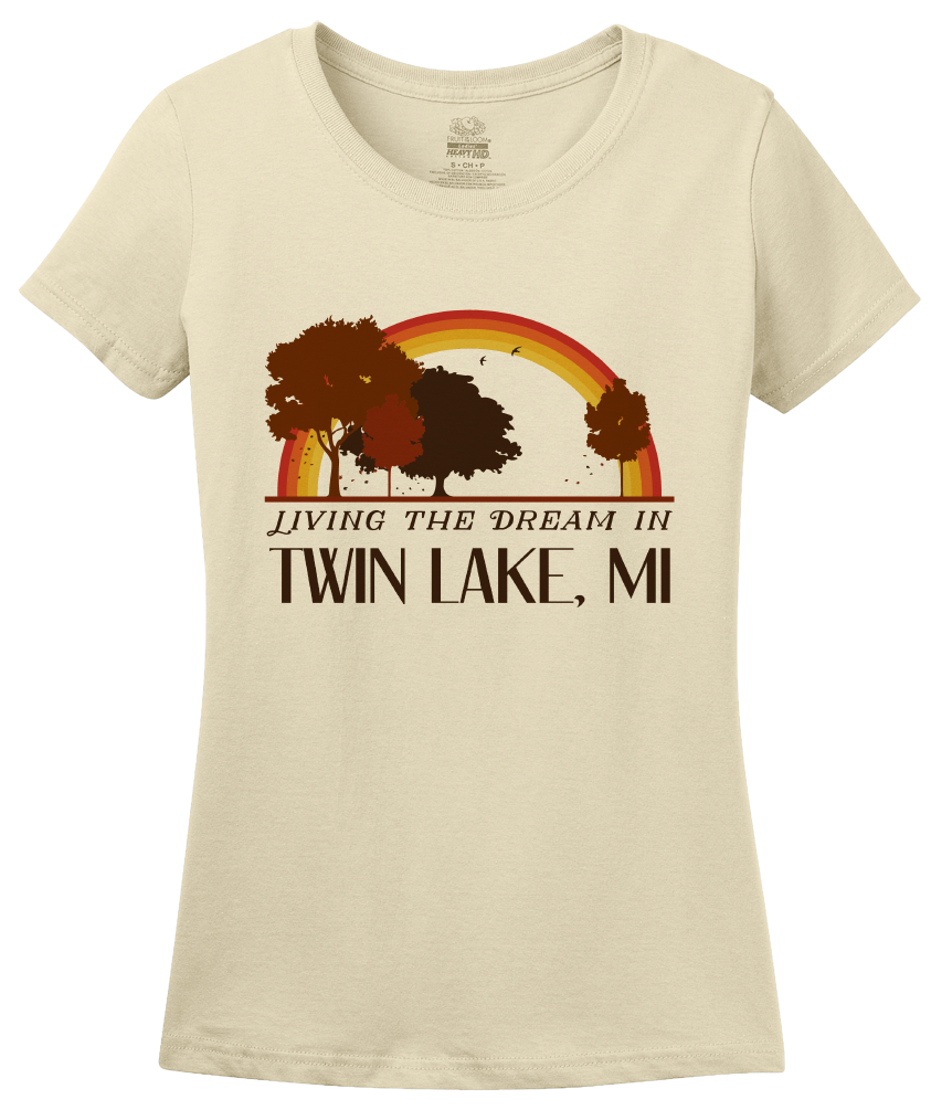 Ladies Natural Living the Dream in Twin Lake, MI | Retro Unisex  T-shirt