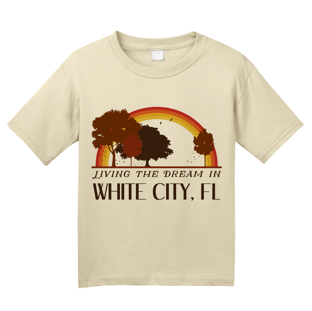 Youth Natural Living the Dream in White City, FL | Retro Unisex  T-shirt