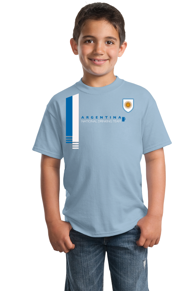 Youth Light Blue Argentina National Drinking Team - Funny Argentine Soccer Joke T-shirt