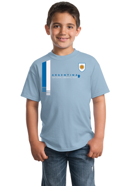 Youth Light Blue Argentina National Drinking Team - Funny Argentine Soccer Joke T-shirt