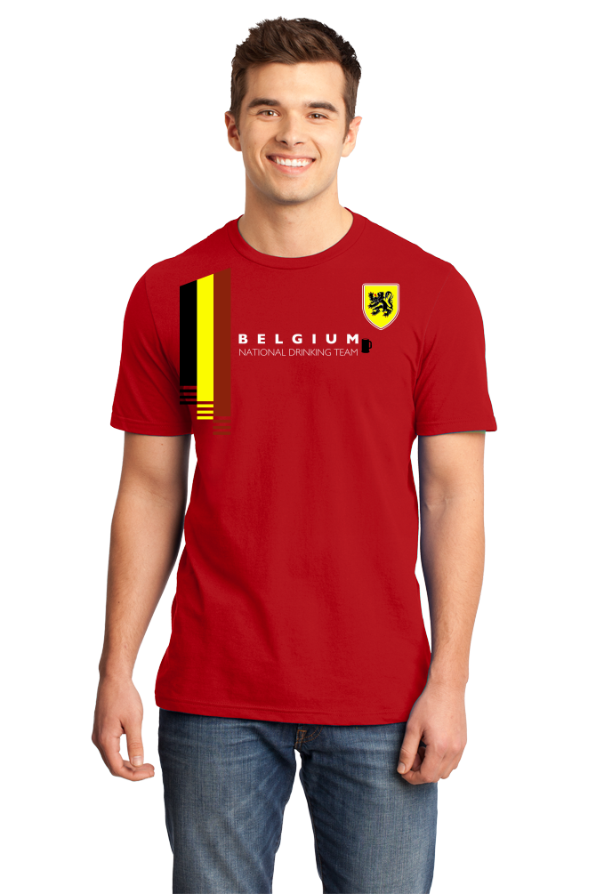 Standard Red Belgium National Drinking Team - Belgian Pride Soccer Funny T-shirt