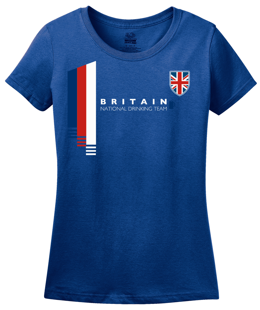 Ladies Royal Britain National Drinking Team - British Soccer Football Funny T-shirt
