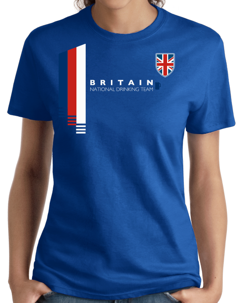 Ladies Royal Britain National Drinking Team - British Soccer Football Funny T-shirt