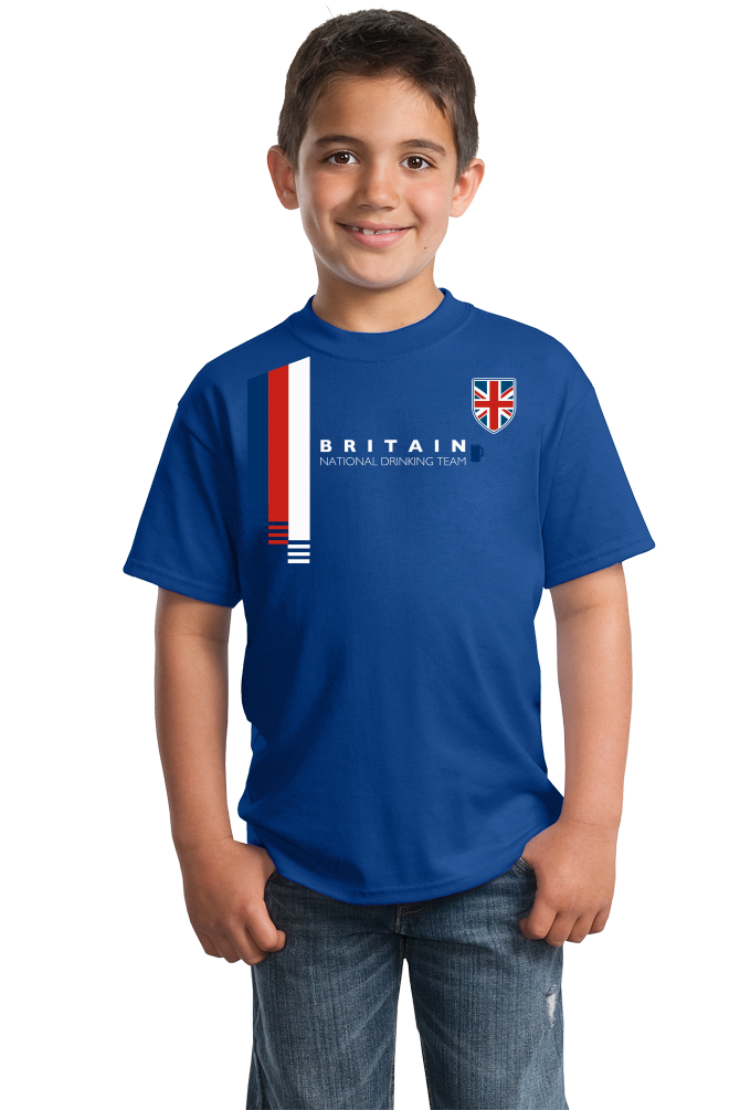 Youth Royal Britain National Drinking Team - British Soccer Football Funny T-shirt