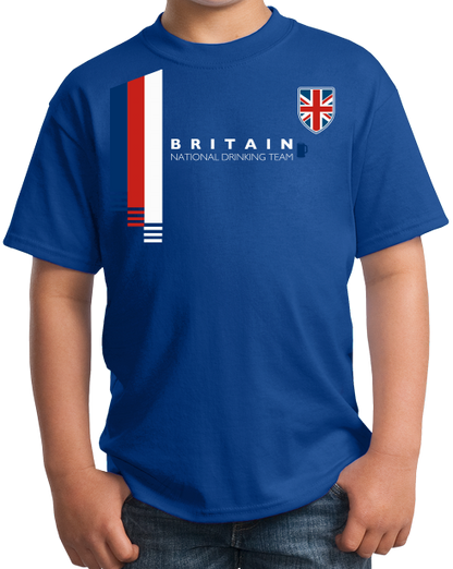 Youth Royal Britain National Drinking Team - British Soccer Football Funny T-shirt