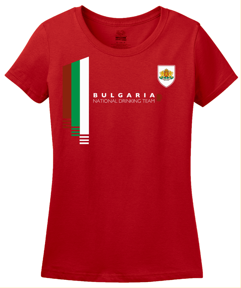 Ladies Red Bulgaria National Drinking Team - Bulgarian Soccer Football T-shirt