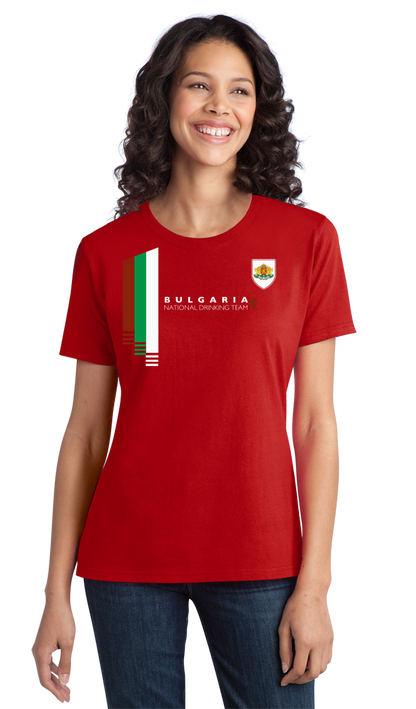 Ladies Red Bulgaria National Drinking Team - Bulgarian Soccer Football T-shirt