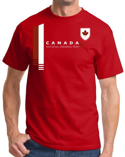 Standard Red Canada National Drinking Team - Canadian Soccer Football Funny T-shirt