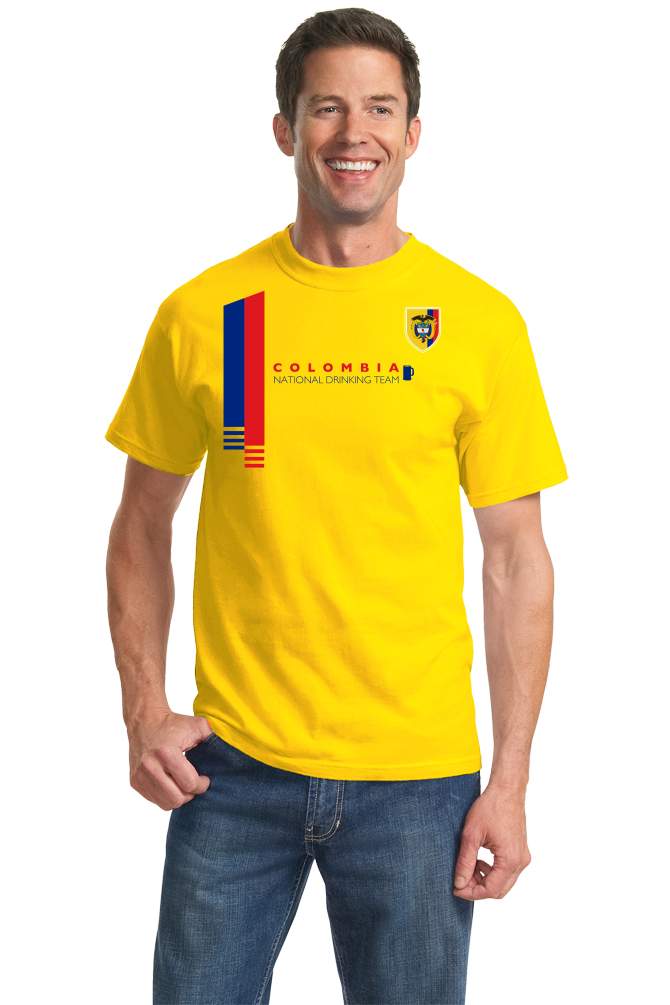 Standard Yellow Colombia National Drinking Team - Columbian Soccer Football T-shirt