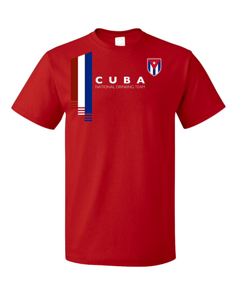 Standard Red Cuba National Drinking Team - Cuban Soccer Football Funny T-shirt