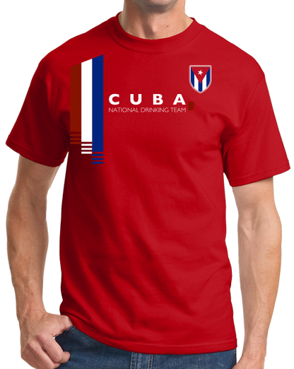 Standard Red Cuba National Drinking Team - Cuban Soccer Football Funny T-shirt