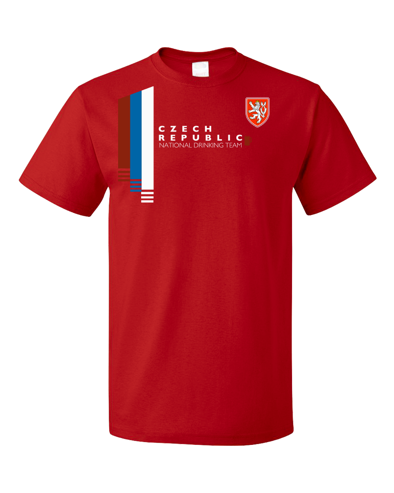 Standard Red Czech Republic National Drinking Team - Czech Soccer Football T-shirt