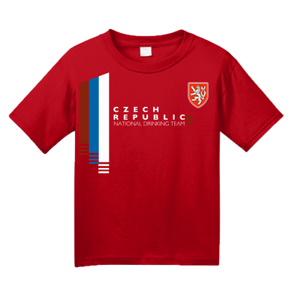 Youth Red Czech Republic National Drinking Team - Czech Soccer Football T-shirt