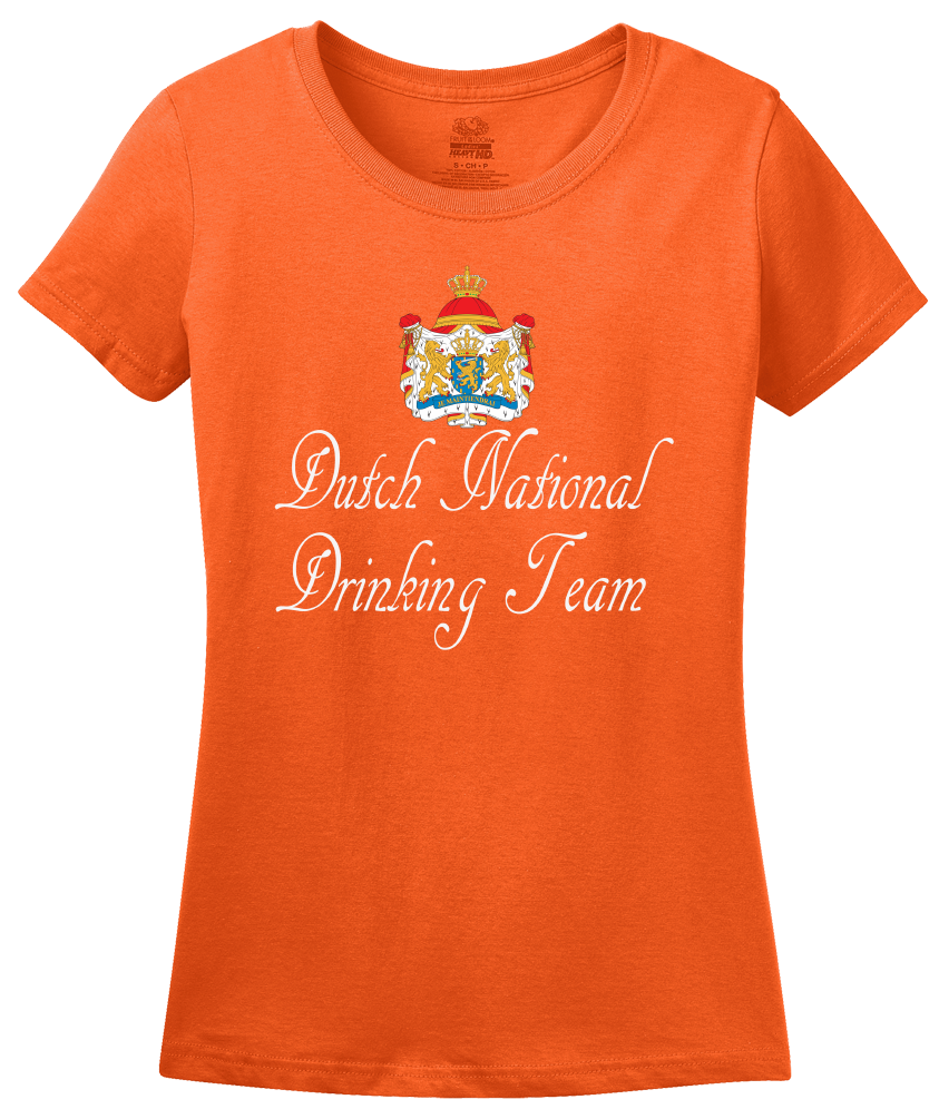 Ladies Orange Dutch National Drinking Team - Netherlands Soccer Football Funny T-shirt