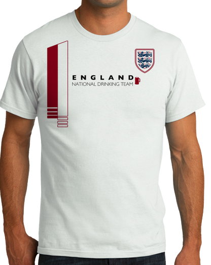 Standard White England National Drinking Team - English Soccer Football Pub T-shirt