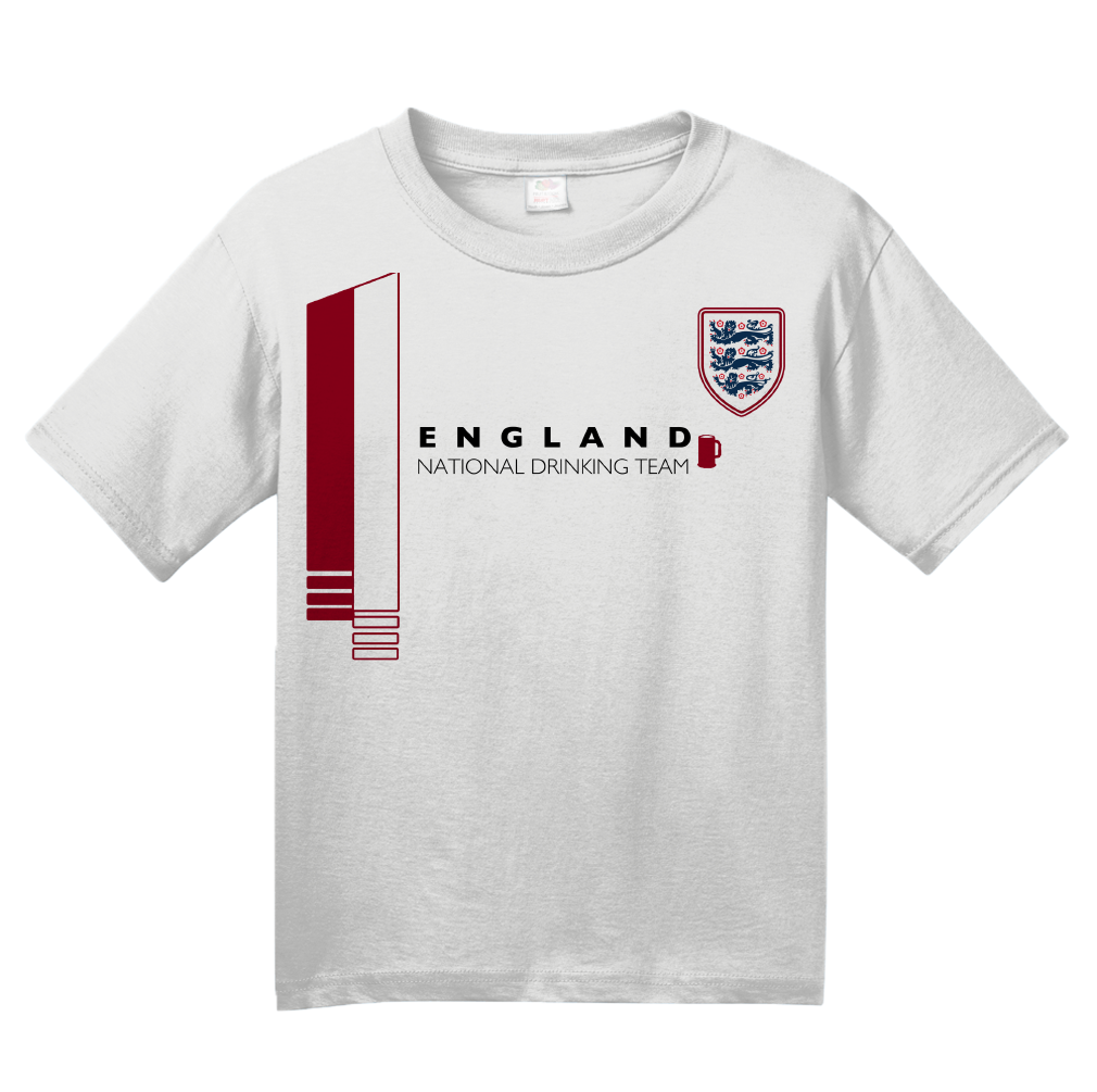 Youth White England National Drinking Team - English Soccer Football Pub T-shirt