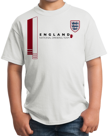 Youth White England National Drinking Team - English Soccer Football Pub T-shirt