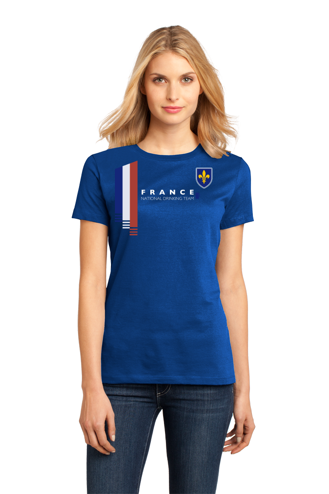 Ladies Royal France National Drinking Team - French Football Soccer Funny T-shirt