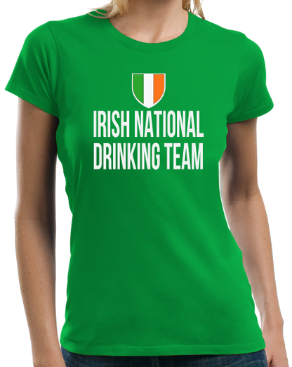 Ladies Green Irish National Drinking Team - Ireland Soccer Football Pub T-shirt