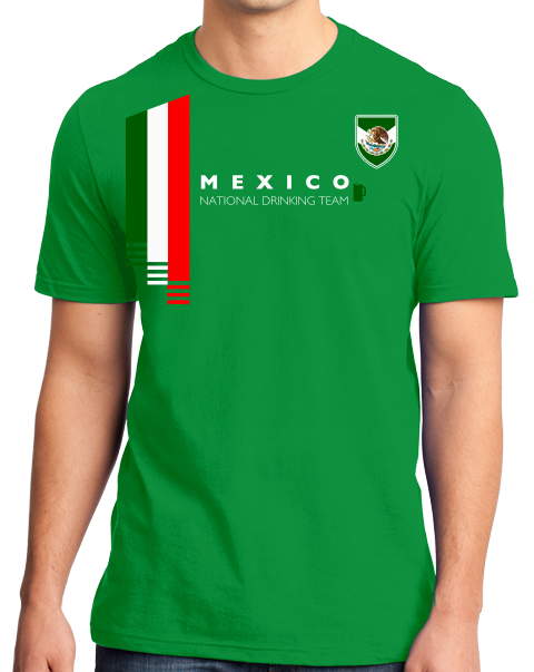Standard Green Mexico National Drinking Team - Mexican Soccer Futbol Funny T-shirt