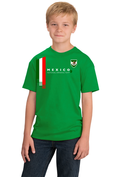 Youth Green Mexico National Drinking Team - Mexican Soccer Futbol Funny T-shirt