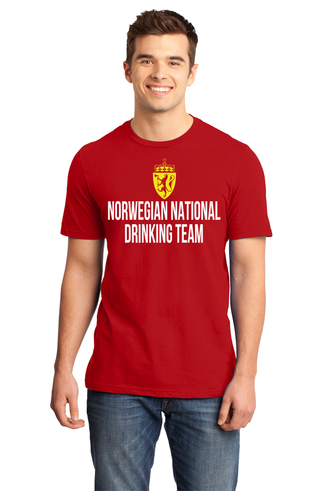 Standard Red Norwegian National Drinking Team - Norway Soccer Football T-shirt