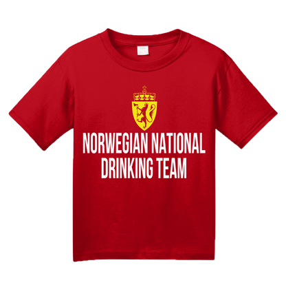 Youth Red Norwegian National Drinking Team - Norway Soccer Football T-shirt