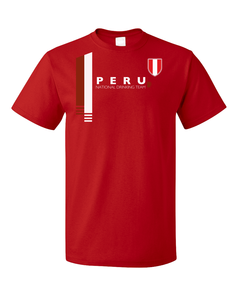 Standard Red Peru National Drinking Team - Peruvian Football Futbol Soccer T-shirt