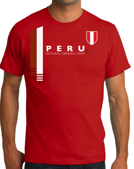Standard Red Peru National Drinking Team - Peruvian Football Futbol Soccer T-shirt