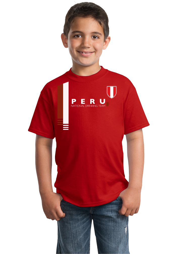 Youth Red Peru National Drinking Team - Peruvian Football Futbol Soccer T-shirt