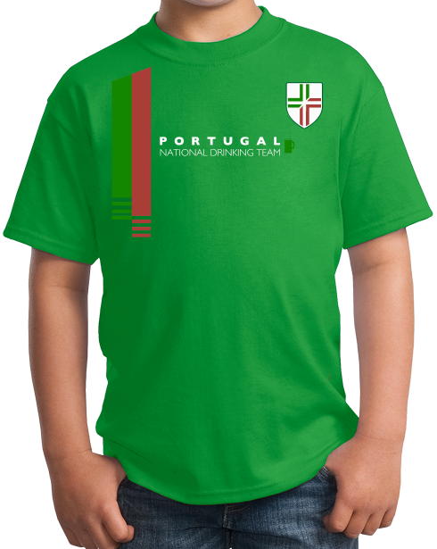 Youth Green Portugal National Drinking Team - Portuguese Futebol Soccer T-shirt