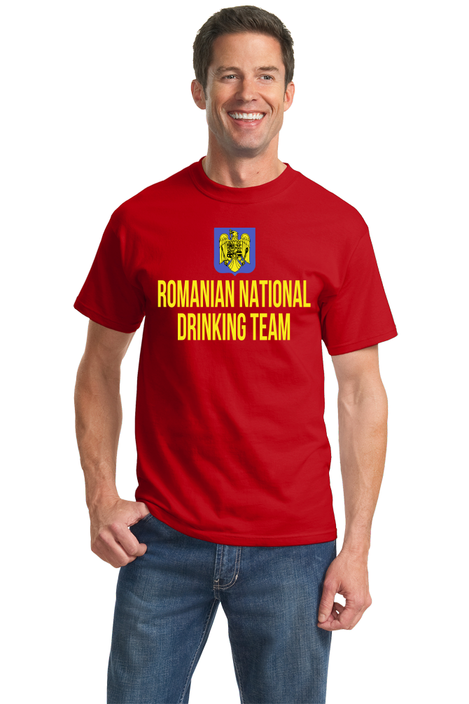 Standard Red Romanian National Drinking Team - Romania Soccer Football T-shirt