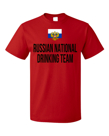 Standard Red Russian National Drinking Team - Russia Soccer Football Fan T-shirt