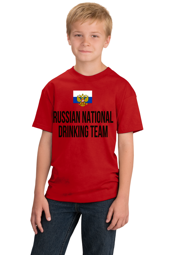 Youth Red Russian National Drinking Team - Russia Soccer Football Fan T-shirt