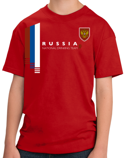 Youth Red Russia National Drinking Team - Russian Soccer Football Fan T-shirt