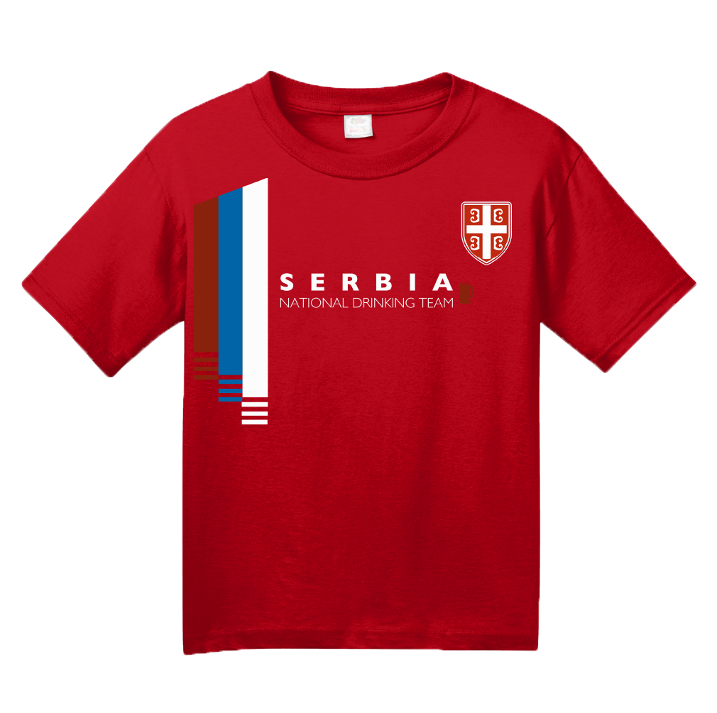 Youth Red Serbia National Drinking Team - Serbian Soccer Football Fan T-shirt