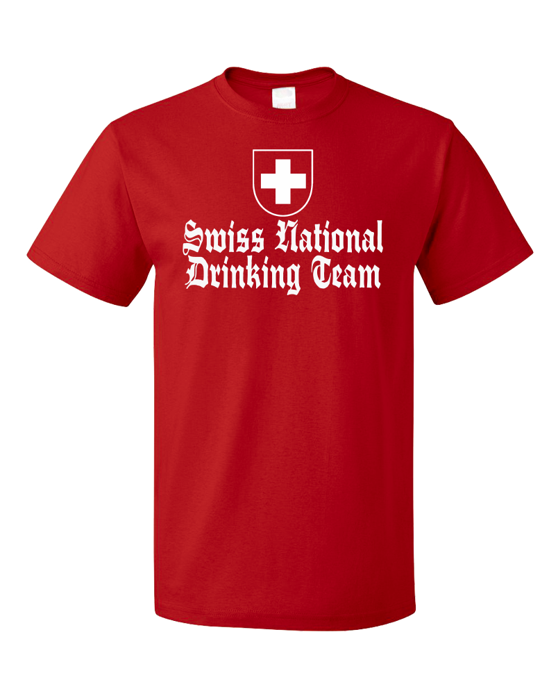 Standard Red Swiss National Drinking Team - Switzerland Soccer Football Fan T-shirt