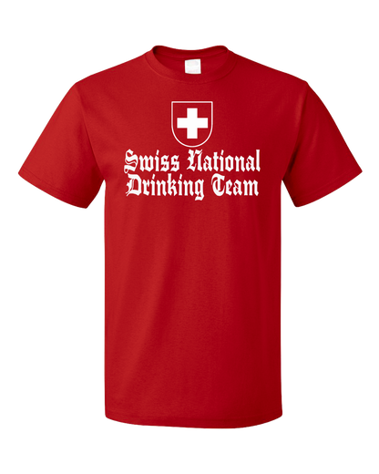 Standard Red Swiss National Drinking Team - Switzerland Soccer Football Fan T-shirt