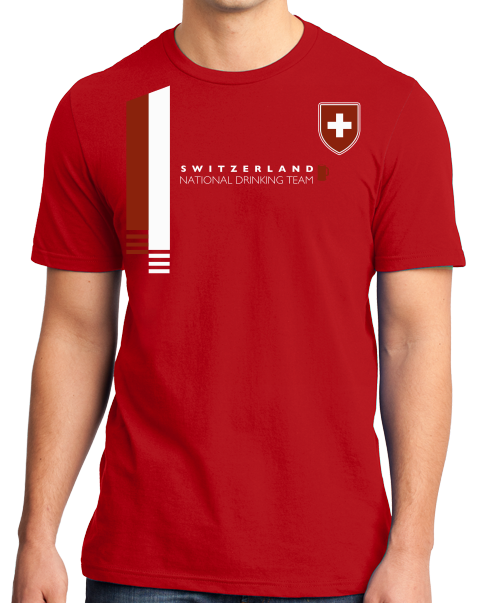 Standard Red Switzerland National Drinking Team - Swiss Soccer Football Fan T-shirt