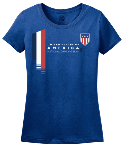 Ladies Royal Usa National Drinking Team - American Soccer Football Fan T-shirt