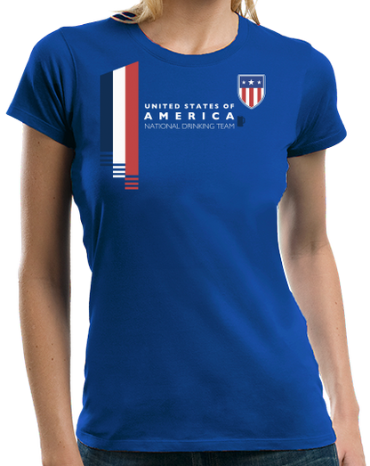 Ladies Royal Usa National Drinking Team - American Soccer Football Fan T-shirt
