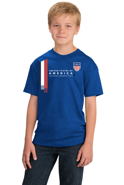 Youth Royal Usa National Drinking Team - American Soccer Football Fan T-shirt